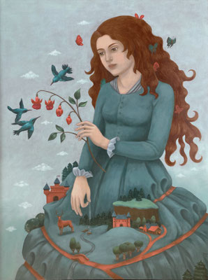 "Come to my world", huile sur bois 60x80 cm, 2024, disponible.
