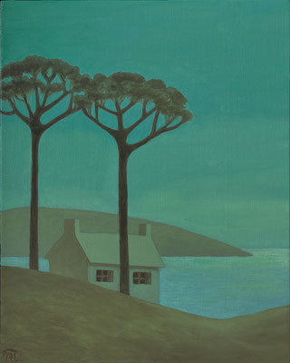 "Bord de mer",  huile sur bois, 20x25 cm, 2023, SOLD