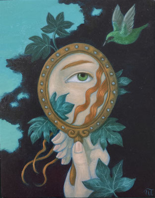 Peinture à l'huile sur bois de Nathalie Tousnakhoff
