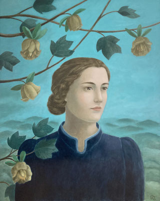 Peinture à l'huile sur bois de Nathalie Tousnakhoff
