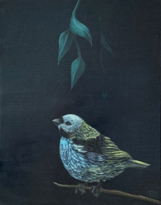 Peinture à l'huile sur bois de Nathalie Tousnakhoff