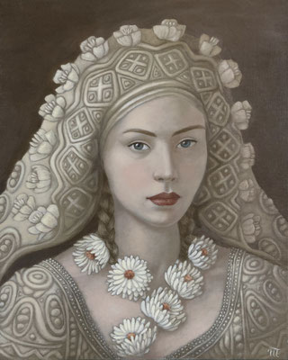 Peinture à l'huile sur bois de Nathalie Tousnakhoff
