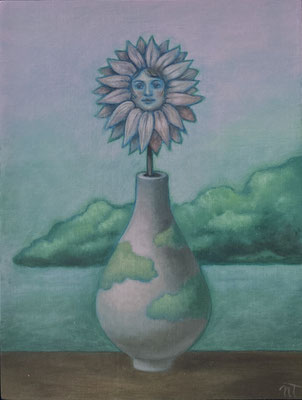 Peinture à l'huile sur bois de Nathalie Tousnakhoff