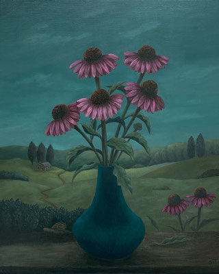 Peinture à l'huile sur bois de Nathalie Tousnakhoff