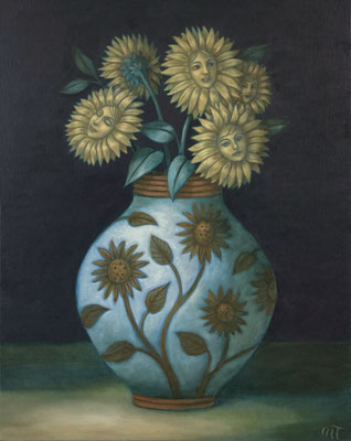 Peinture à l'huile sur bois de Nathalie Tousnakhoff