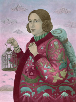 Peinture à l'huile sur bois de Nathalie Tousnakhoff