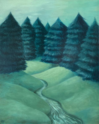 Peinture à l'huile sur bois de Nathalie Tousnakhoff