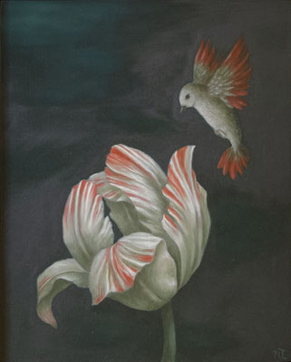 Peinture à l'huile sur bois de Nathalie Tousnakhoff