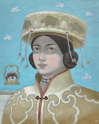 Peinture à l'huile sur bois de Nathalie Tousnakhoff