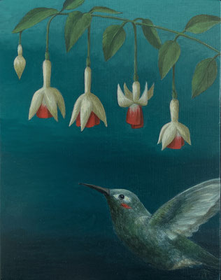 Peinture à l'huile sur bois de Nathalie Tousnakhoff