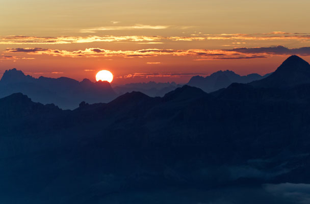 Sonnenaufgang am Piz Boe