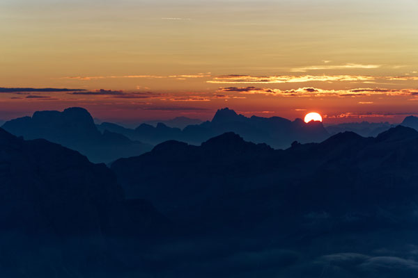 Sonnenaufgang am Nuvolau