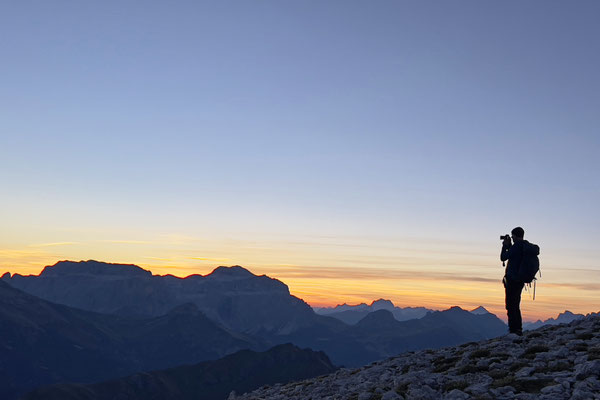 Sonnenaufgang auf dem Rifugio Antermoia