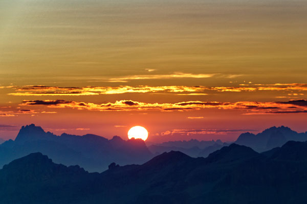 Sonnenaufgang am Nuvolau