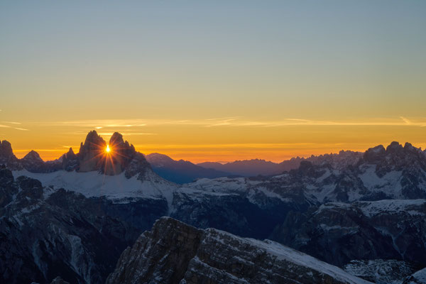 Sonnenaufgang bei den Drei Zinnen