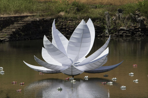 Hué royal palace kunstwerk van een lotus