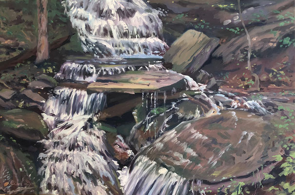 Waterfall Pathways  Oil on Canvas, 24 x 36  2018 