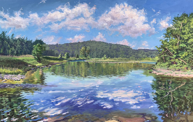 Cloud Reflections Summer 2020 30x 48" Oil on Canvas  2020