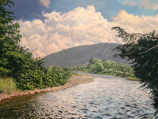 Massive Clouds Upstream  30x40" Oil on Linen 2020