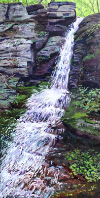Halcott Falls Tall oil on linen 48 x 24" 2021