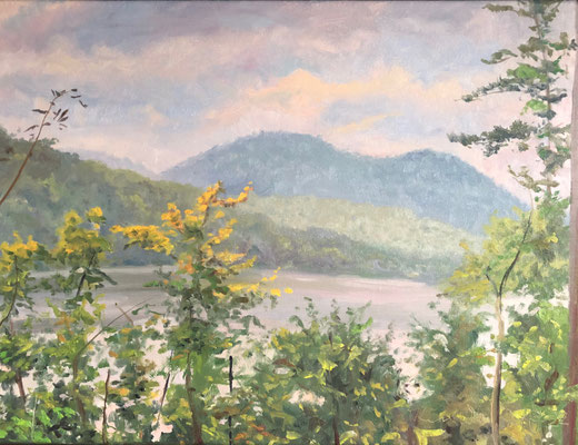 Soft Adirondack Greens oil on linen  18x24 2022