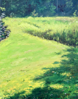 Backyard looking WSW  Oil on Canvas 14 x 11" 2021