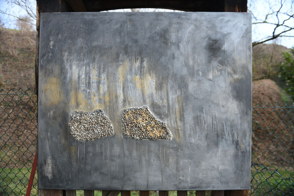 Acryl-Mix mit Collage 120x100 cm  nicht mehr verfügbar