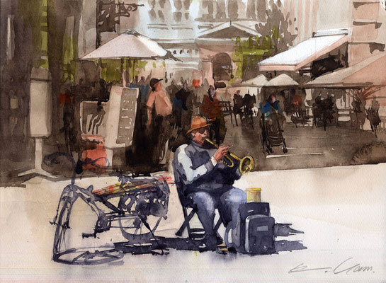 street musician in Strasbourg