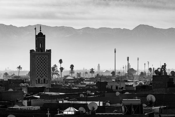 Marrakech with Atlas mountain range