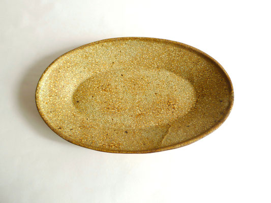 ◯わら灰　ボート皿・大（29×18.5×4cm）