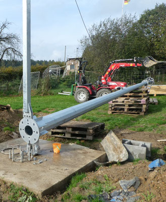 Mastmontage Kleinwindwindanlage