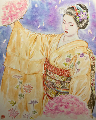 31：京舞井上流「花笠」祇園甲部（18×26㎝）