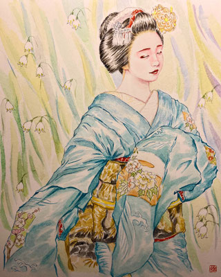 36：若柳流「春雨」宮川町（18×26㎝）