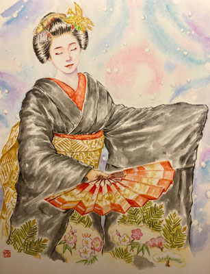32：若柳流「黒髪」宮川町（18×26㎝）