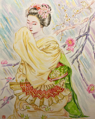 29：京舞井上流「春雨」祇園甲部（18×26㎝）