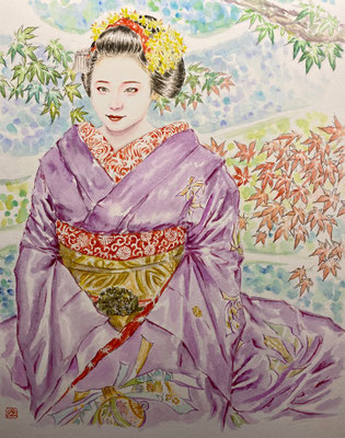 25：宮川町 お座敷にて（18×26㎝）