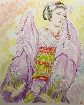 37：花柳流「梅の数々」上七軒（18×26㎝）