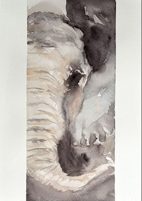 »Baba« von Ludmilla 29,7 x 13 cm Aquarell