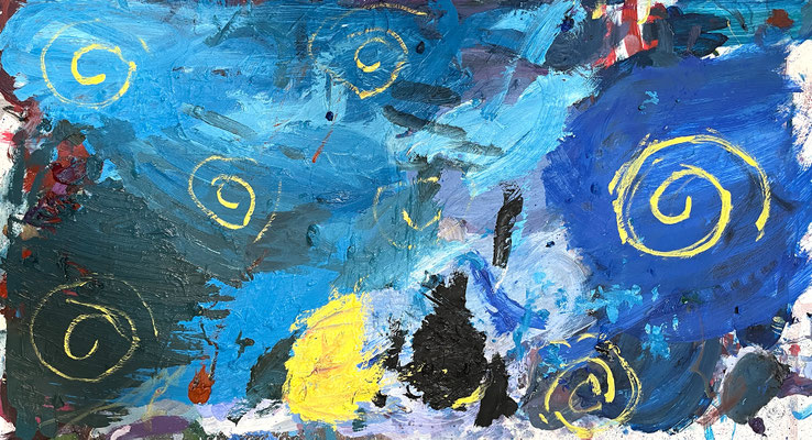 Lina MEINE PALETTE Ölfarbe auf Holz ca. 40 X 75 cm | Foto: Günter Wintgens