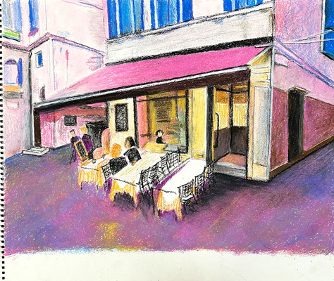 Kristina PIZZERIA Pastell auf Papier ca. 40 x 50 cm | Foto: Günter Wintgens
