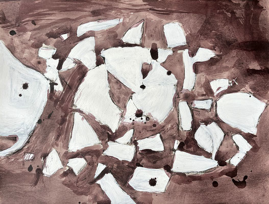 Lina TASSE IV Ölkohle, Tempera, Acryl auf Karton 47,7 x 62,6 cm | Foto: Günter Wintgens