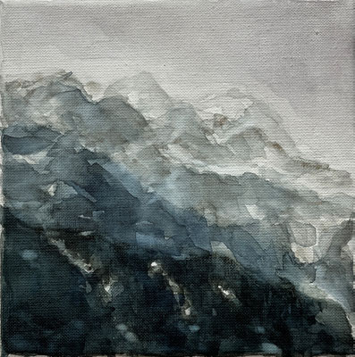 Beate UNTERWEGS Aquarell auf Leinwand 20 X 20 cm | Foto: Günter Wintgens