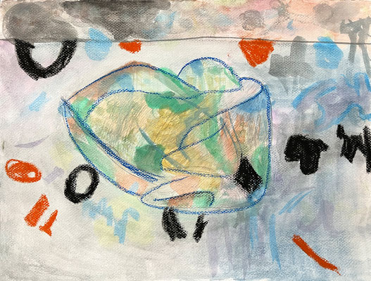 Daniela SKULPTUR UND KLEKSE Bleistift, Aquarell auf Papier 24 x 32 cm | Foto: Günter Wintgens