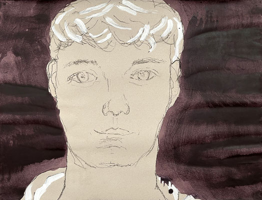Nils SELBST II  Ölkohle, Tempera, Acryl auf Karton 47,7 x 62,6 cm | Foto: Günter Wintgens