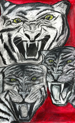 Ira CATS Pastellkreide 100 x 61 cm  | Foto: Günter Wintgens