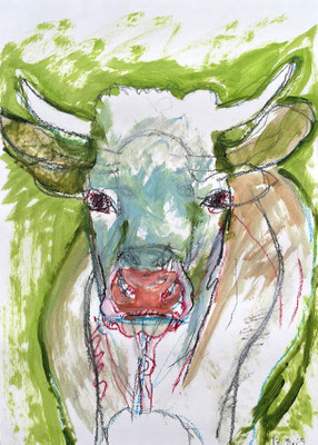 Barbara SKIZZE Ölfarbe auf Papier 70 X 50 cm | Foto: Günter Wintgens