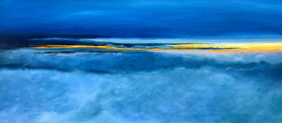 Karin ZWISCHEN DEN WELTEN Ölfarbe auf Leinwand  45 x 100 cm  | Foto: Günter Wintgens