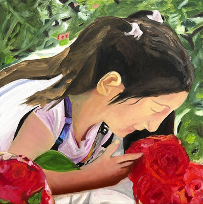 Azadeh PORTRAIT AYLIN Ölfarbe auf Leinwand 50 x 50 cm | Foto: Günter Wintgens