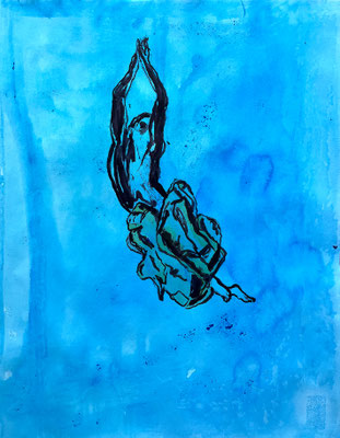 Karin TÄNZER Acrylfarbe, Tusche auf Papier 64 x 50 cm | Foto: Günter Wintgens