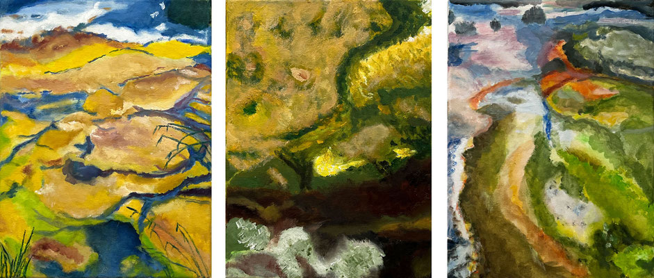 Ute ISLAND TRIPTYCHON Ölfarbe auf Leinwand 40 X 96 cm | Foto: Günter Wintgens